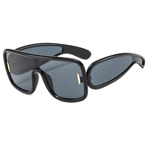 Cyberpunk Oversized One Piece Sunglasses For Women Men Fashion Future Style PC Frame UV400 Protection Hip Hop Shield Wrap Around Mirror Lens Shades
