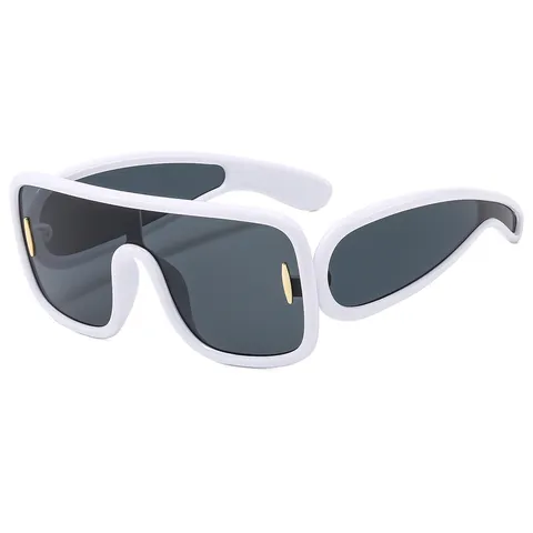 Cyberpunk Oversized One Piece Sunglasses For Women Men Fashion Future Style PC Frame UV400 Protection Hip Hop Shield Wrap Around Mirror Lens Shades