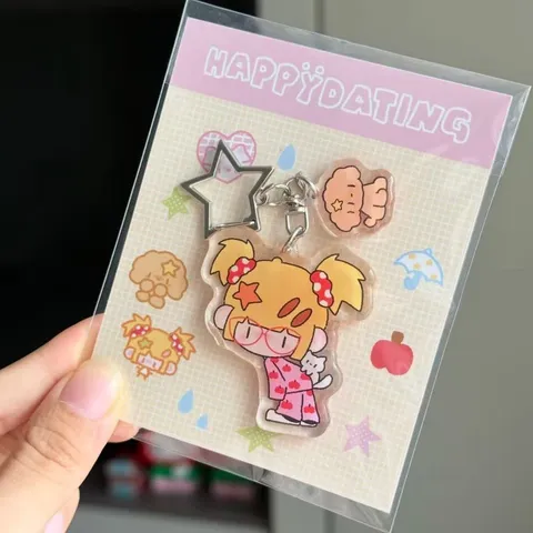 Süßer Cartoon Acryl Schlüsselanhänger Niedliche Figur Stern Anhänger Tasche Charm Für Rucksack Schlüssel Zubehör Deko Geschenk