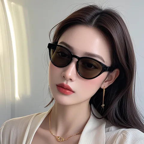 Gafas de Sol de Ojo de Gato Vintage para Mujer Moda Coreana Montura PC Protección UV400 Parasole Lujo Montura Pequeña Diseñador