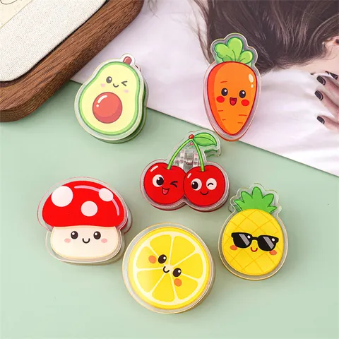 Niedliche Cartoon Obst Pilz Acryl Verschluss Clips Dekorative Schreibwaren Notizhalter Mini Snack Beutel Versiegelung Clips Für Studenten Büro Schule