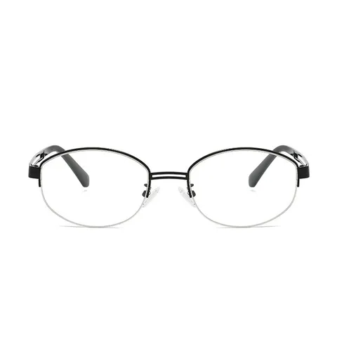Vintage Katzenauge Halbrand Metall Brillengestell Damen Blaulichtschutz Oval Optik Kurzsichtigkeit Rahmen Elegante Brille