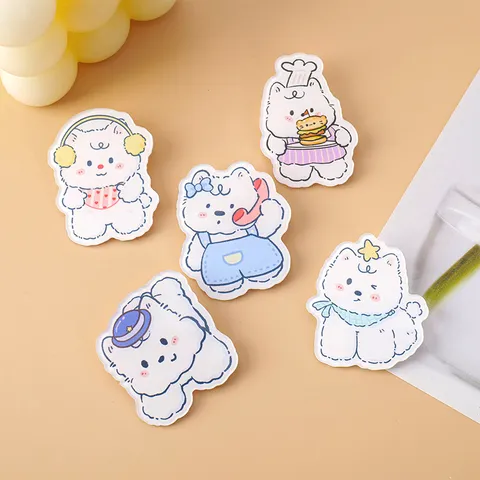 Cute Cartoon West Highland Dog Acrylic Brooch Backpack Decoration Badge Printed Animal Lapel Pin For Kids Casual Clothing Jewelry