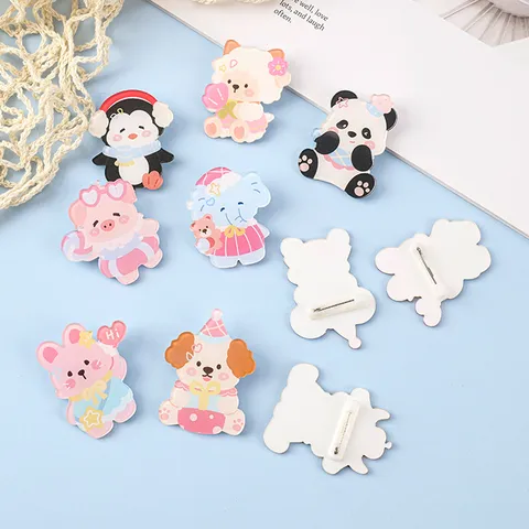 Süße Cartoon Tier Acryl Brosche Pin Abzeichen Für Studenten Schultasche Dekoration Bedruckte Brosche Kleines Geschenk Für Kinder