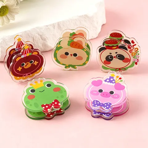 Süßer Cartoon Acryl Epoxidharz Memo Clip Doppelseitig Tier Foto Dokumenten Organizer Halter Papier Clip Büro Schreibwaren Kreatives Kleines Geschenk
