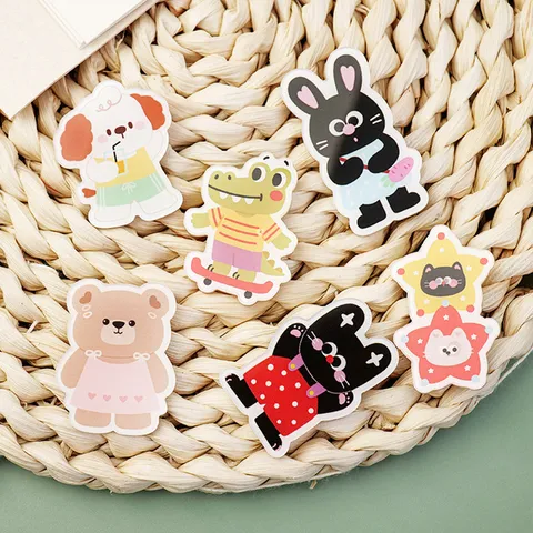 Cute Cartoon Animal Acrylic Brooch Badge Printed Fashion Brooches Pins For Backpack Clothing Accessories Decor Gift For Kids