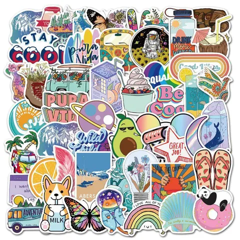 Waterproof Cartoon Graffiti Stickers Vinyl Decals Cute Aesthetic Stickers For Laptop Water Bottle Luggage Skateboard