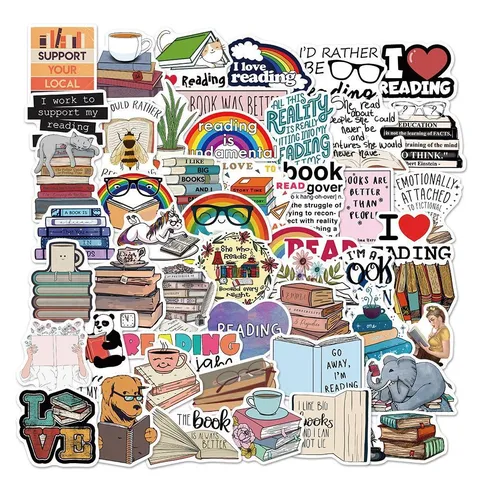 Día Mundial Del Libro Pegatinas De Graffiti De PVC Impermeables Tema De Lectura Calcomanías Para Equipaje Patineta Botella De Agua