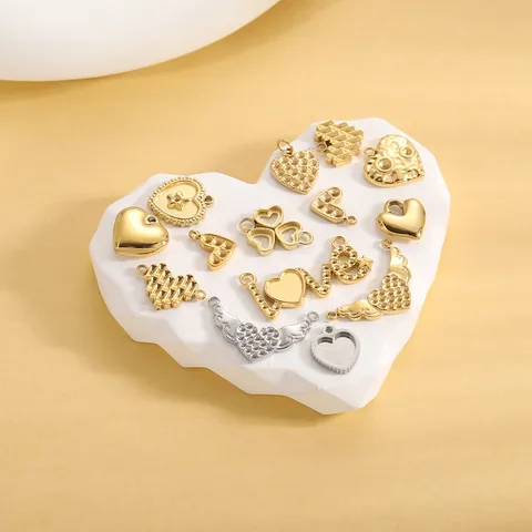 Edelstahl Herz Flügel Anhänger Leere Lünette DIY Halskette Armband Schmuck Zubehör Gold Silber Galvanisiert Vintage Charm