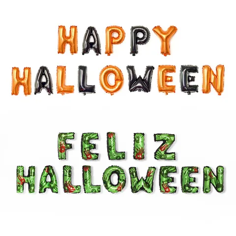 Halloween Decoration Set Theme Party Layout Ghost Aluminum Foil Balloons Banner Party Props Supplies