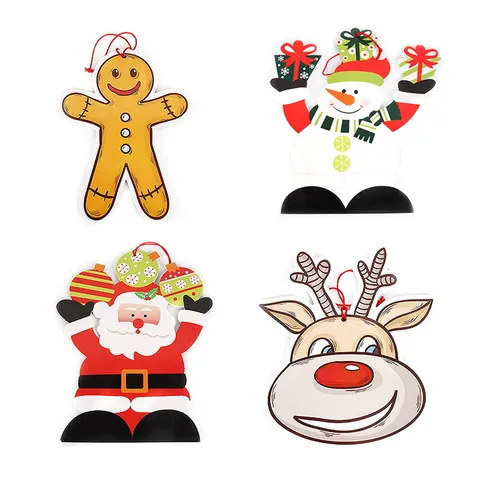 Merry Christmas Letter Sign Foam Board Hanging Decoration Reindeer Snowman Santa Claus Christmas Party Door Wall Decor Ornament