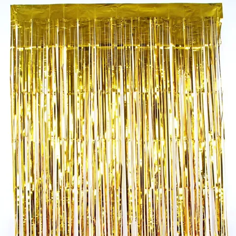 Metallic Tinsel Foil Fringe Curtain Party Backdrop Birthday Wedding Stage Stage Event Decorations Photography Props