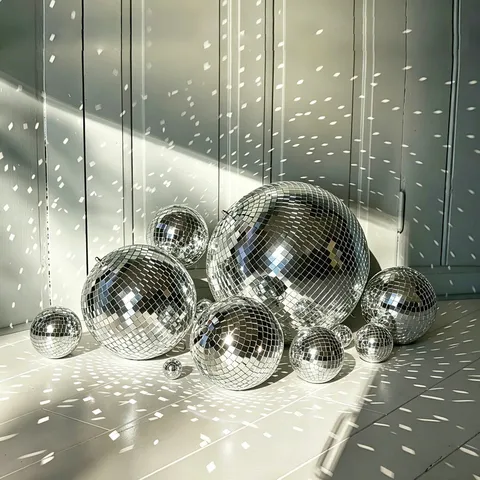 Disco Mirror Ball Glass Reflective Laser Decorative Ball For Christmas Party Bar Wedding Stage Decor Hanging Ornament