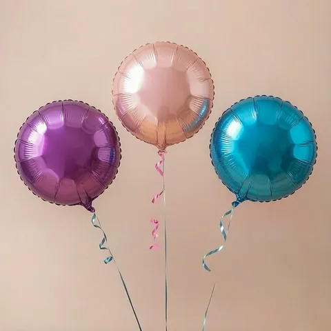 Large Round Aluminum Foil Balloon Plain Metallic Mylar Balloon For Birthday Wedding Holiday Party Event Decoration