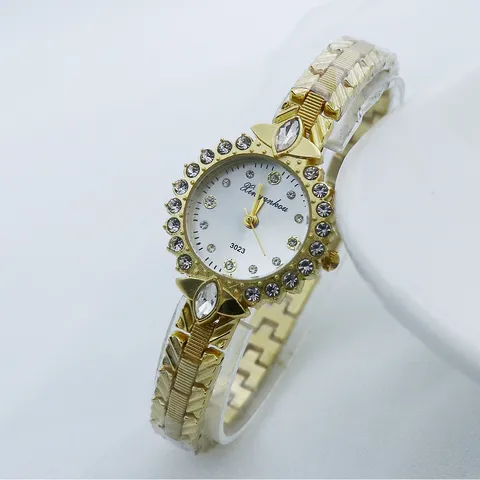 Fashion Small Ladies Quartz Watch Luxury Alloy Rhinestone Wristwatch Full Diamond Elegant Women Watch For Banquet Party Jewelry
