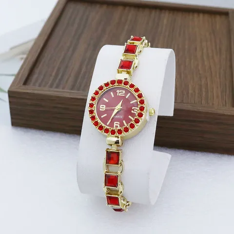 Damen Mode Edelstein Armband Quarzuhr Luxus Strass Eingelegt Legierung Kette Armbanduhr Trendy INS Stil Elegant Geschenk