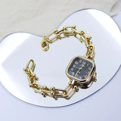 Elegant Square Dial Women Quartz Watch Fashion Luxury Chain Strap Bracelet Watch Minimalist Wristwatch For Lady Gift