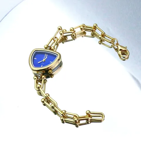 Quartz Horloge Dames Onregelmatige Kast Armband Schakelketting Strass Mode Luxe Casual Horloge Voor Vrouwen Cadeau Decoratief Polshorloge