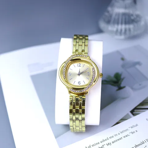 Luxury Women Quartz Watch Rhinestone Flower Case Metal Stainless Steel Band Fashion Round Dial Analog Wrist Watch Elegant Ladies Timepiece