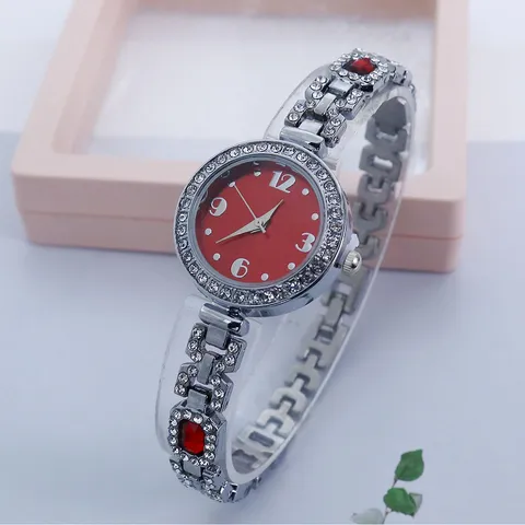 Elegante Luxus Damen Strass Quarz Armbanduhr Rundes Zifferblatt Eingelegte Strass Legierung Armbanduhr Für Damen Party Geschenk