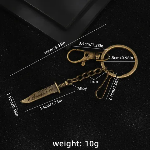 Vintage Magic Rune Engraving Sword Model Keychain Antique Bronze Metal Alloy Dagger Pendant Car Bag Hanging Accessories Holiday Gifts For Unisex Gaming Fans