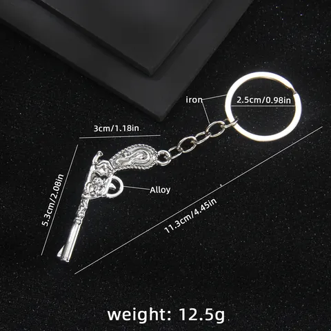 Simulation Pistol Gun Model Keychain Alloy Iron Metal Weapon Pendant Keyring Game Peripheral Bag Car Ornament Accessories For Gift