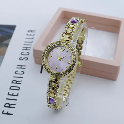 Modieuze Legering Strass Armband Horloge Voor Vrouwen Elegant Rond Numerieke Wijzerplaat Kwarts Polshorloge Stijlvolle Sieraden Metalen Analoge Klok Cadeau