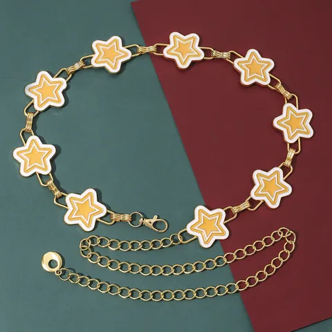 Cadena de Cintura Étnica Regalo de Navidad Aleación Esmalte Estrella Copo de Nieve Campana Bucle Único Ajustable Cadena de Cuerpo Joyería para Mujer