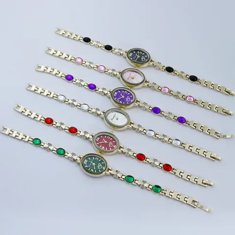 Elegante Reloj de Cuarzo Ovalado para Mujer Reloj de Pulsera con Diamantes de Imitación Joyería de Moda Reloj de Vestir
