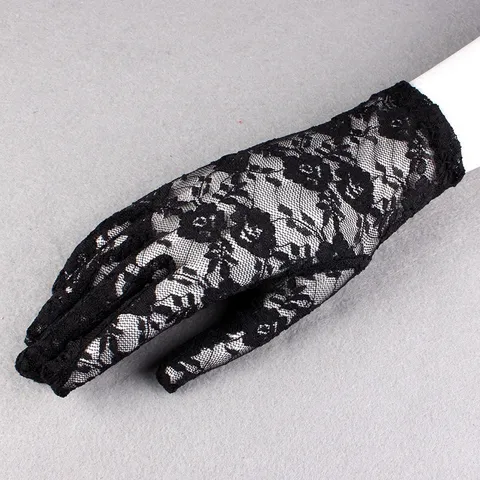 Damen Elegante Spitze Sonnenschutz Handschuhe Vintage Elastische Netz Atmungsaktiv UV Beständig Fahren Radfahren Dünne Sommer