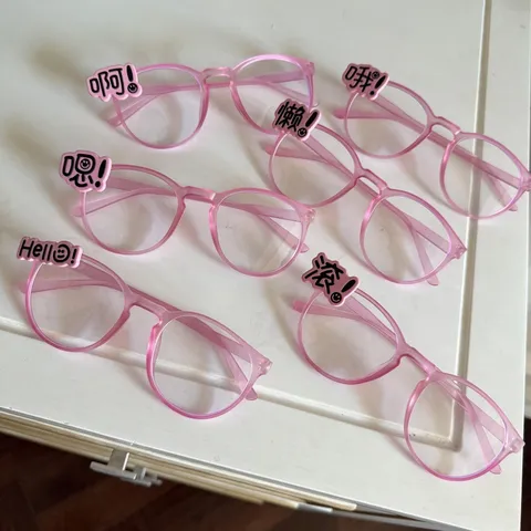 Y2K Transparente Rosa Rahmen Dekorative Brille Mit Lustigem Buchstaben Anhänger Süße Ästhetische Plano Brille Für Frauen