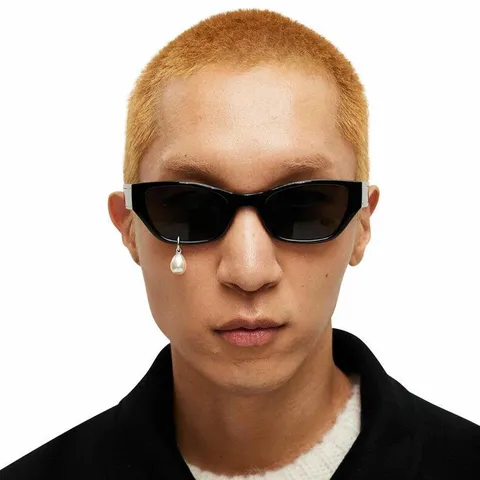 Cat Eye Sonnenbrille Mit Wassertropfen Künstliche Perle Ohrring Anhänger Für Damen Herren Persönlichkeit Retro Trendige Brille