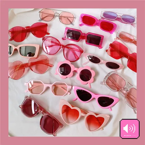 Damen Mode Retro Cat Eye Sonnenbrille Trendy Y2K Polygon Herzförmige Sonnenbrille UV-Schutz Party Brille