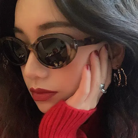 Vintage Cat Eye Oval Sonnenbrille Damen UV Schutz Mode Retro Koreanisch Leopardenmuster Schwarz Rahmen Brillen Streetwear