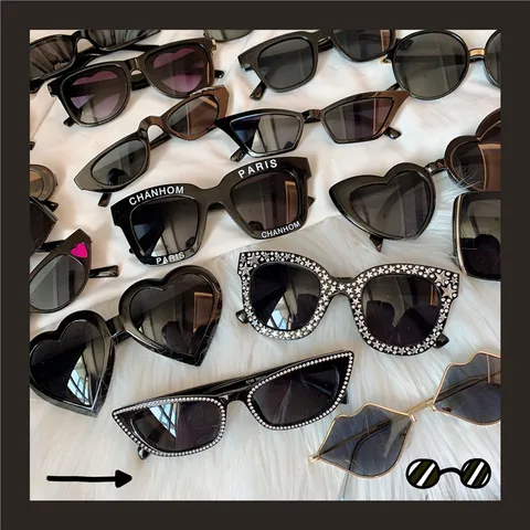 Damen Mode Schwarz Großer Rahmen Sonnenbrille UV400 Schutz Anti-UV Strass Retro Chic Trendige Brille Outdoor Reise Täglicher Gebrauch