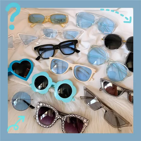 Vintage Retro Kleiner Rahmen Sonnenbrille Damen Herren Trendy Chic Oval Quadrat Herz Stern Form Sonnenbrillen UV Schutz Brillen