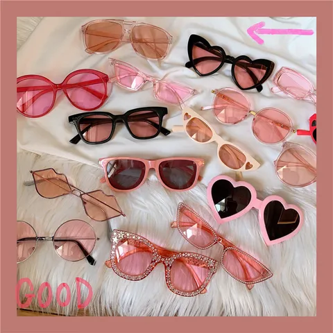 Women Fashion Sunglasses Vintage Heart Flower Metal Frame Resin Lens Cute Party Street Style Sun Eyewear