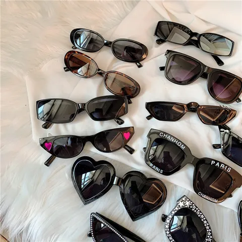 Damen Mode Schwarz Großer Rahmen Sonnenbrille UV400 Schutz Anti-UV Strass Retro Chic Trendige Brille Outdoor Reise Täglicher Gebrauch