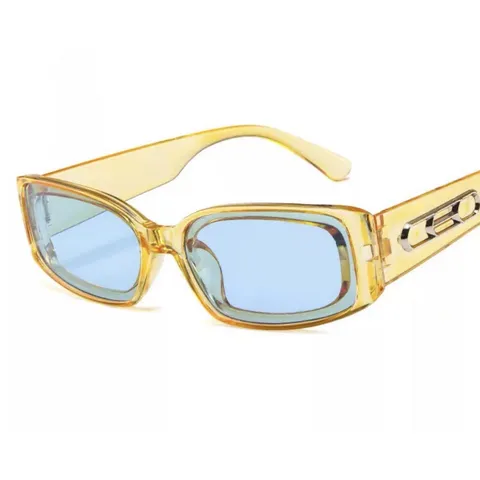 Vintage Kleine Rechteckige Sonnenbrille Y2K Retro Harz Legierung Rahmen UV-Schutz Trendige Cat Eye Brille Für Damen Herren Ins Stil