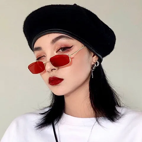 Vintage Metall Quadratischer Rahmen Sonnenbrille Retro Schmale Rechteckige Sonnenbrille Für Damen Und Herren Mode Brille UV Schutz