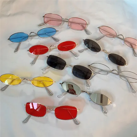 Retro Harajuku Mini Kleiner Rahmen Metall Sonnenbrille Für Damen Und Herren Vintage Oval Sonnenbrillen Streetstyle Brillen