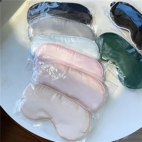 Satin Sleep Eye Mask For Women Men Soft Silk-Feel Shading Blindfold Breathable Night Sleeping Nap Eye Cover Travel Aid