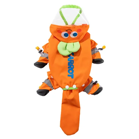 Pet Dog Raincoat Waterproof Hooded Full Body Four Legs Jumpsuit With Detachable Shoes Cute Cartoon Style Puppy Outerwear