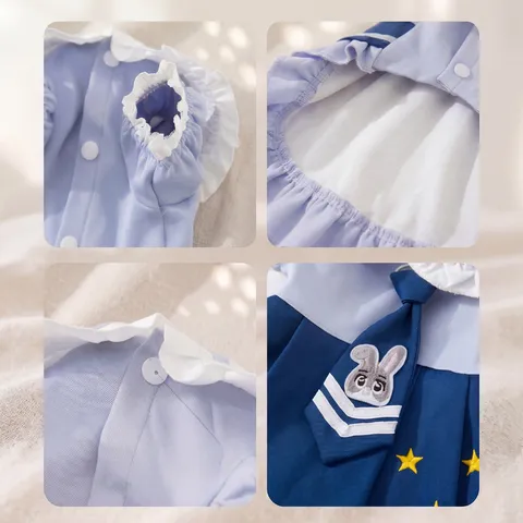 Abito per Cane Stile Principessa Estate Sottile Traspirante Abbigliamento per Animali Domestici Simpatico Ricamo di Cartoni Animati Cani Gatti