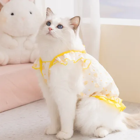 Abito per Animali Domestici Primavera Estate Traspirante Chiffon Carino Gonna Floreale Per Gatti E Piccoli Cani Abbigliamento