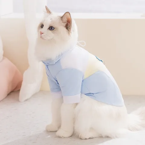 Breathable Pet Cooling Vest Summer Cat T-Shirt Colorblock Kitten Clothes With D-Ring For Small Cats And Dogs Apparel