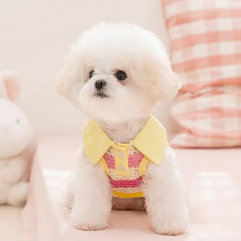Summer Breathable Hollow Pet Vest Cute Striped Small Dog Tank Top Puppy Cat Clothes Apparel Pet Supplies