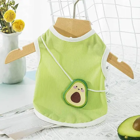 Cute Fruit Avocado Crossbody Bag Pet Vest Summer Breathable Knitted Tank Top For Small Dogs And Cats Apparel