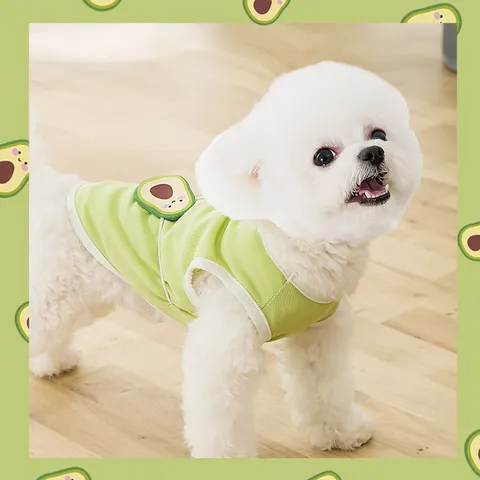Cute Fruit Avocado Crossbody Bag Pet Vest Summer Breathable Knitted Tank Top For Small Dogs And Cats Apparel