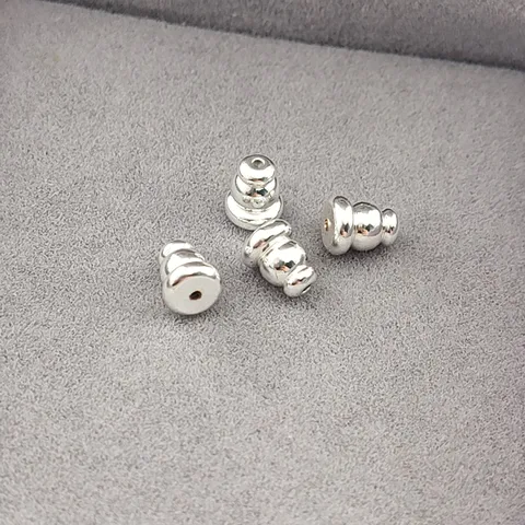 Fermoirs de Boucles d'Oreilles en Silicone Antidérapants Plaqués Or Argent Laiton Bouchons d'Oreilles Rond Balle DIY Fournitures Bijoux